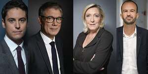 Attal, Faure, Le Pen, Bompard