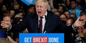 Brexit : discours du Premier ministre britannique Boris Johnson, le 10 dcembre 2019, en pleine campagne des lections lgislatives anticipes