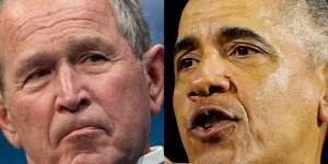 Collage photos George W. Bush / Barack Obama