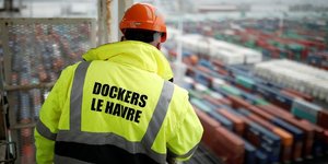 Containers, conteneurs, Le Havre, commerce extérieur, déficit, France, fret maritime, transport de marchandises, docker