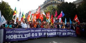 Journee de mobilisation nationale a l'appel de l'intersyndicale contre l'austerite, pour les salaires et l'egalite homme-femmes