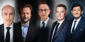 Olivier Marleix, Boris Vallaud, Bruno Retailleau, Patrick Kanner, Fabien Roussel