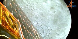 Vue de la lune depuis l'atterrisseur chandrayaan-3