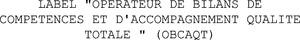 LABEL "OPERATEUR DE BILANS DE COMPETENCES ET D'ACCOMPAGNEMENT QUALITE TOTALE " (OBCAQT)_logo